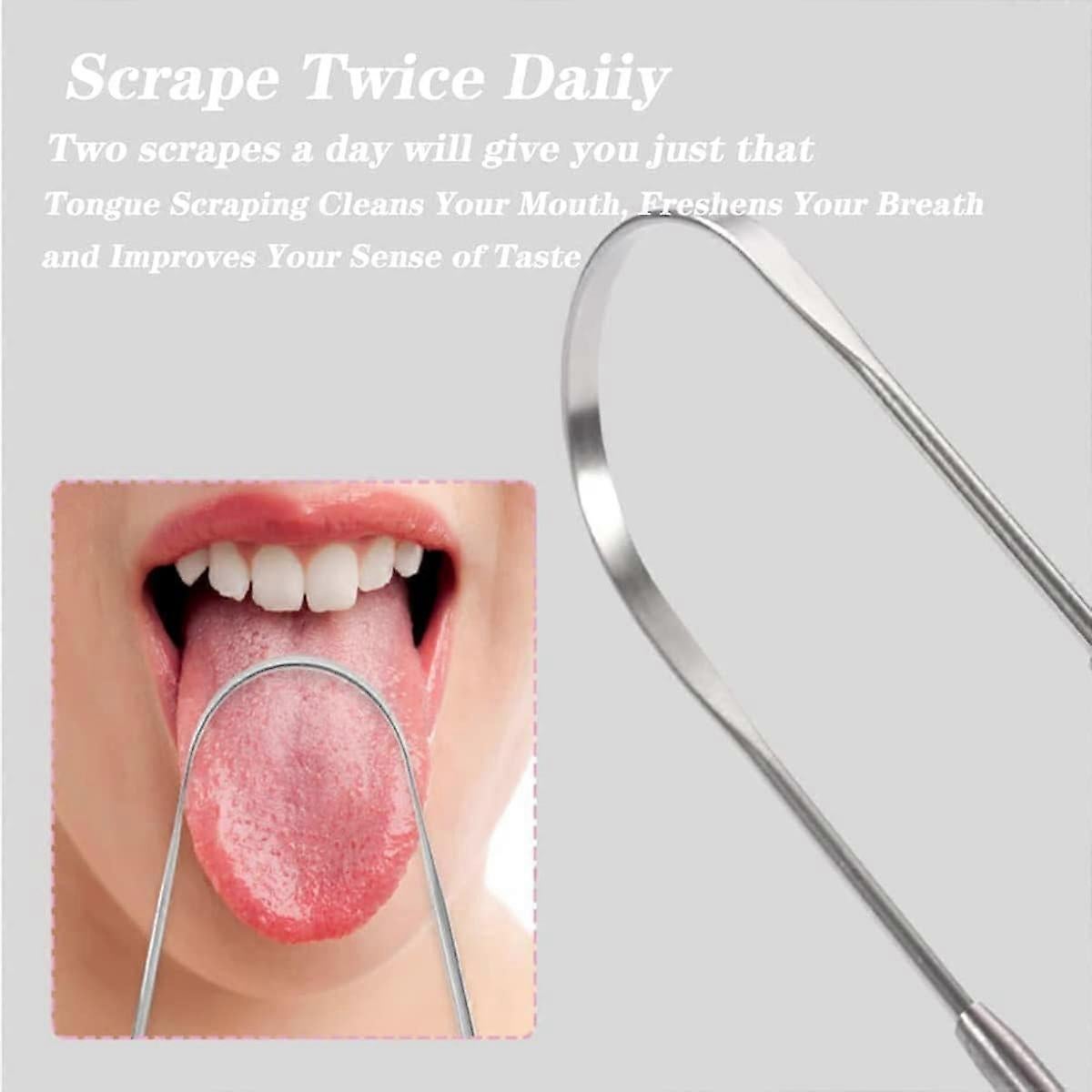 3PCS Stainless Tongue Scrapers, Oral Care Tool for Fresh Breath & Bad Breath Prevention - Image 4