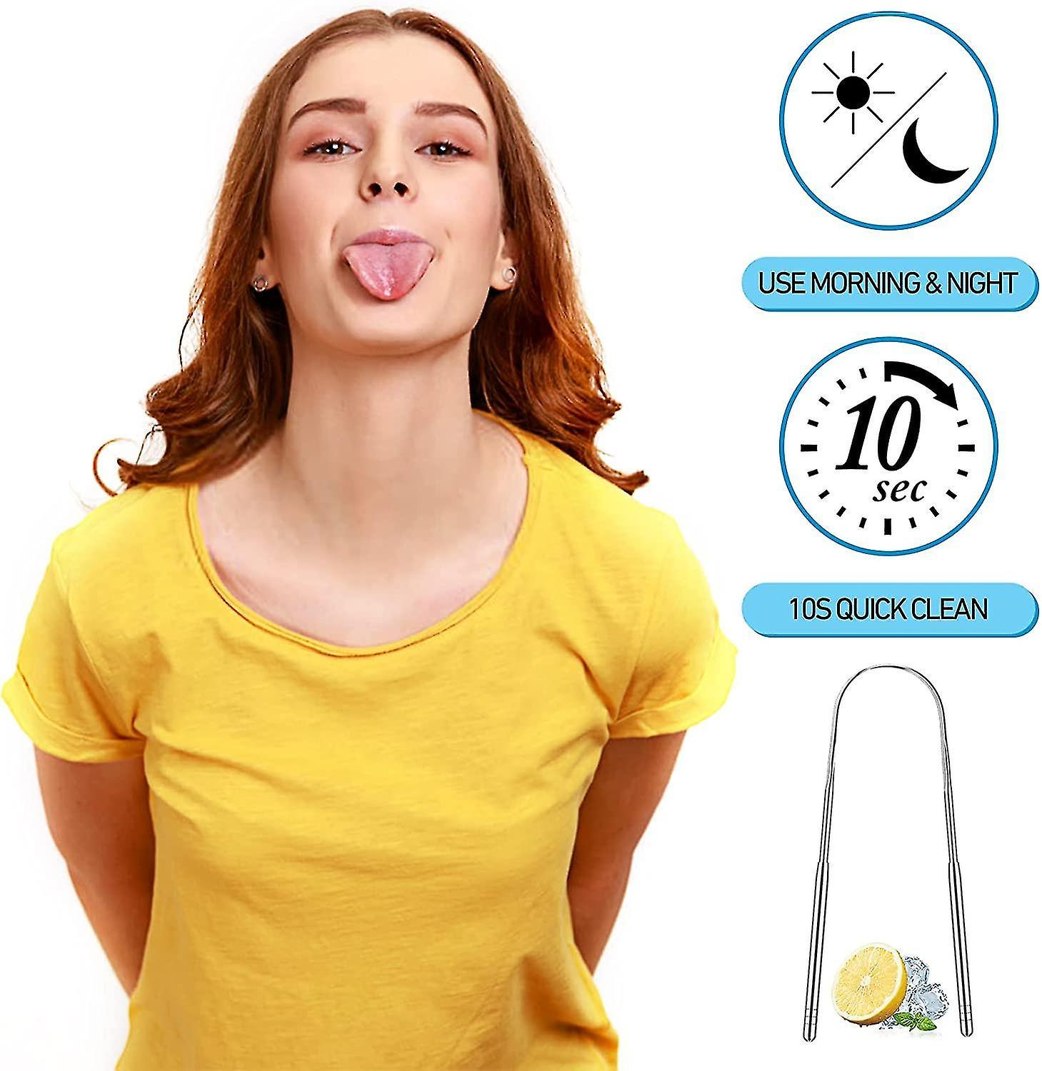 Copper Tongue Scraper, U-Shaped Metal Tongue Cleaner for Adults - Stainless Tip - Image 4