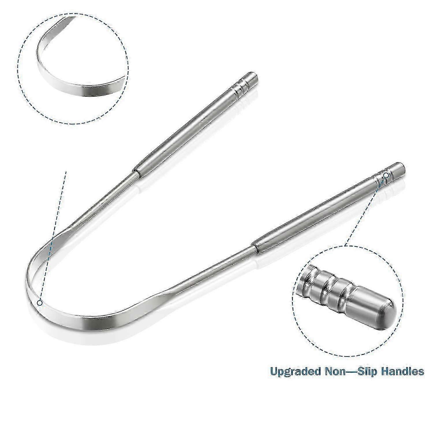 3 Pack Stainless Steel Tongue Scrapers, Portable Metal Tongue Cleaner for Oral Care - Image 2