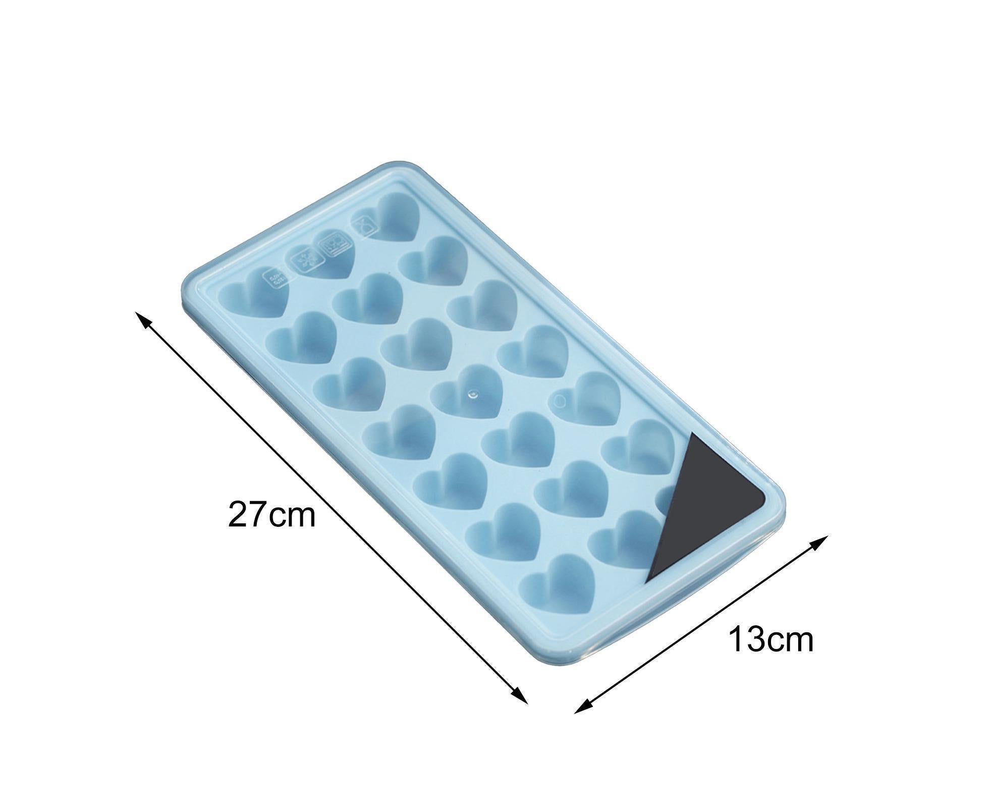 Ice Mold Portable Easy Clean Silicone Anti-slip Heart-shaped 21 Grids Ice Cube Mould for Home-Blue - Image 3