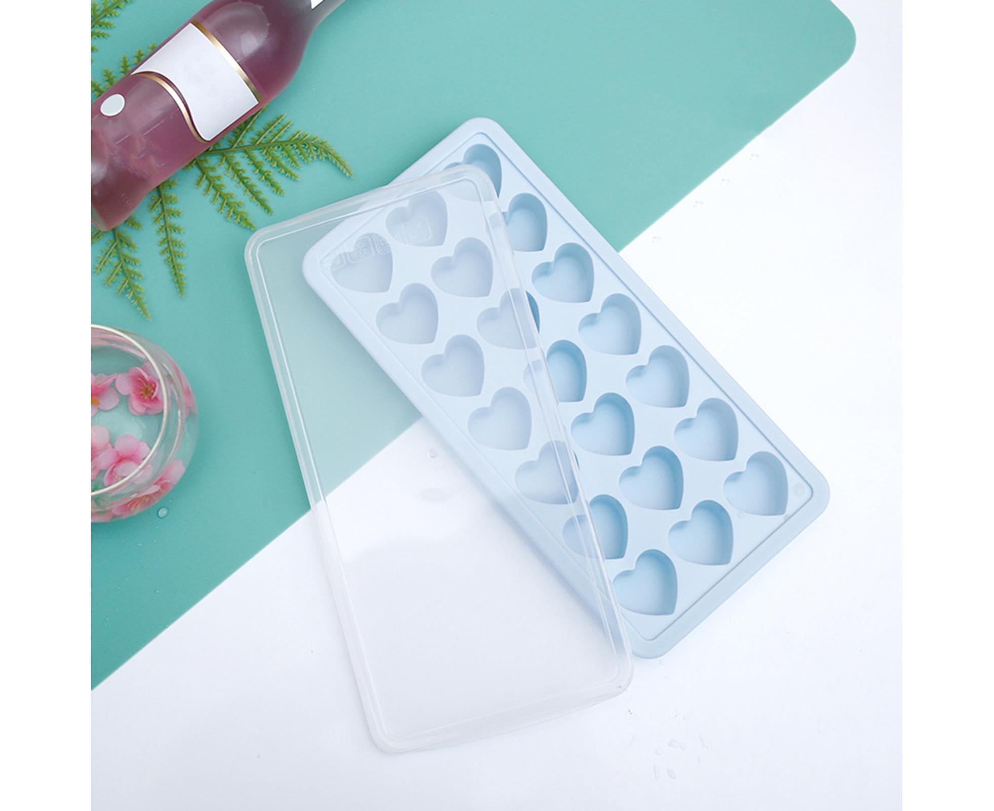 Ice Mold Portable Easy Clean Silicone Anti-slip Heart-shaped 21 Grids Ice Cube Mould for Home-Blue - Image 6
