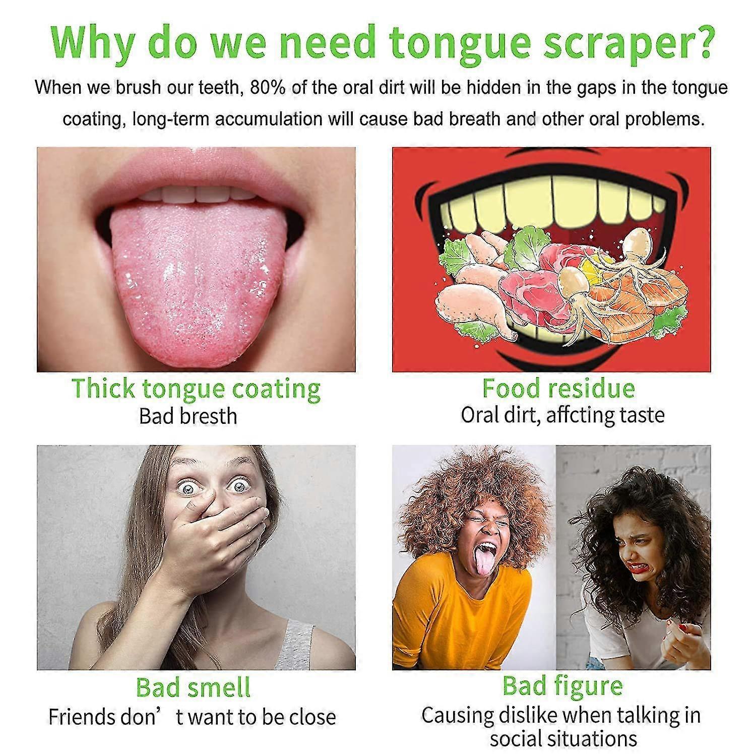 Tongue Scraper Cleaner, Stainless Steel Tongue Cleaner for Adults & Babies - Image 2