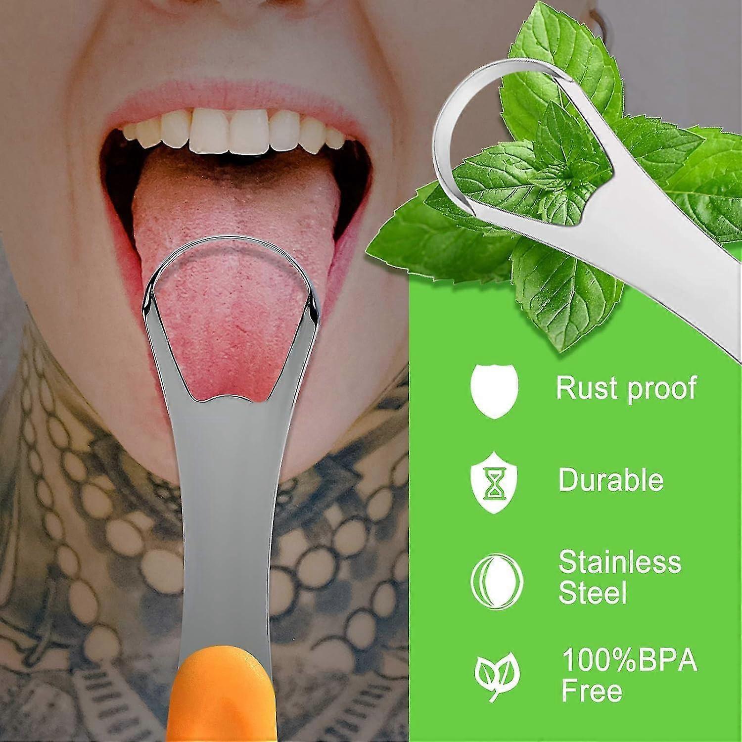 Tongue Scraper Cleaner, Stainless Steel Tongue Cleaner for Adults & Babies - Image 3
