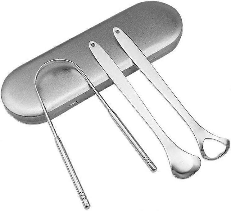 3PCS Practical Stainless Tongue Scrapers, Metal Tongue Cleaner for Oral Hygiene - Image 1