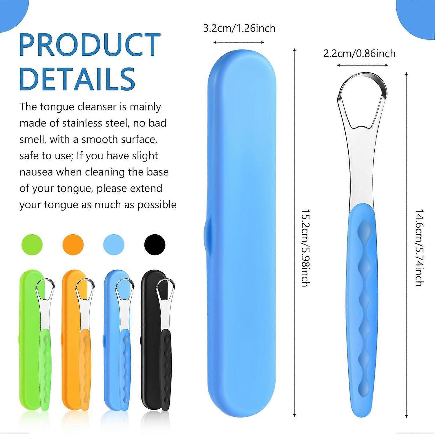 4PCS Stainless Steel Tongue Scrapers for Adults & Babies - Metal Tongue Cleaner for Bad Breath - Image 2