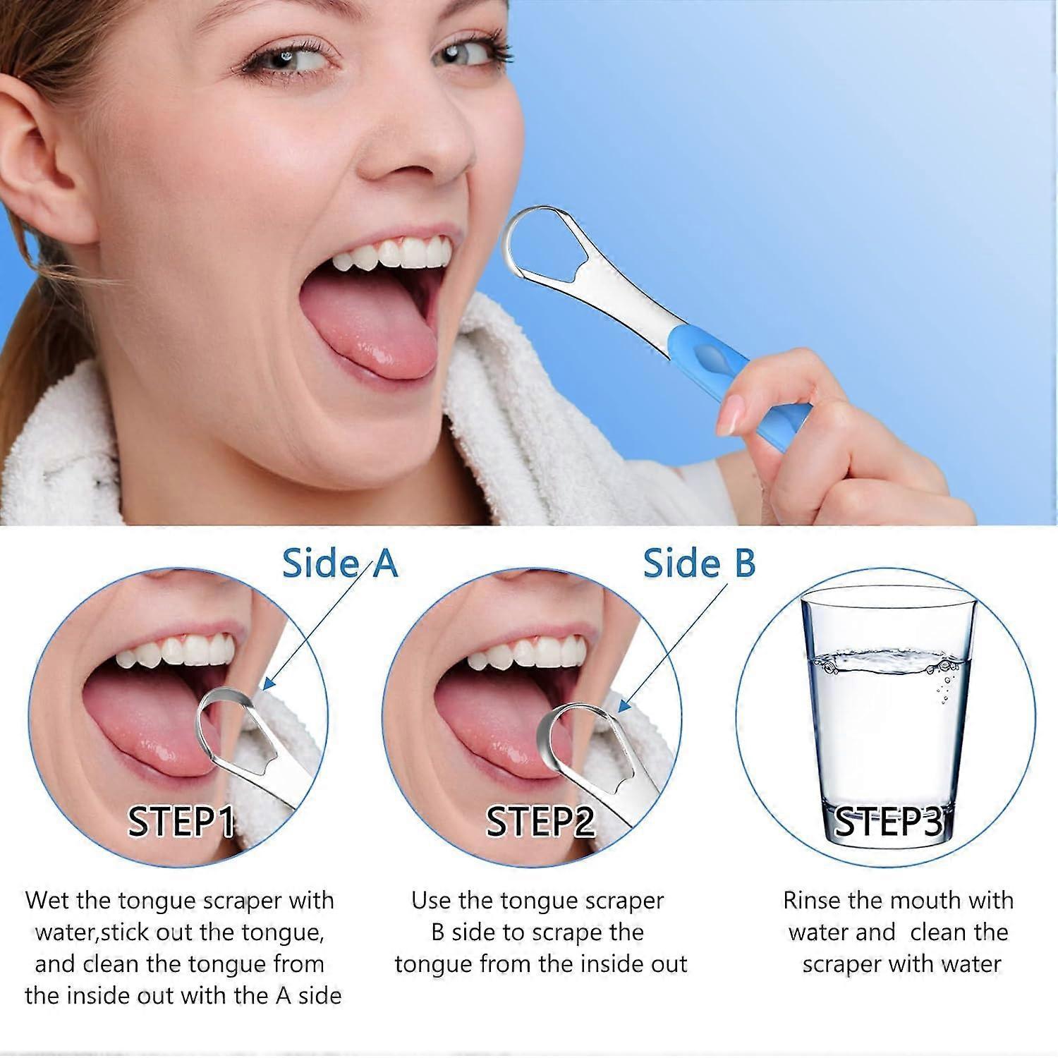 4PCS Stainless Steel Tongue Scrapers for Adults & Babies - Metal Tongue Cleaner for Bad Breath - Image 4