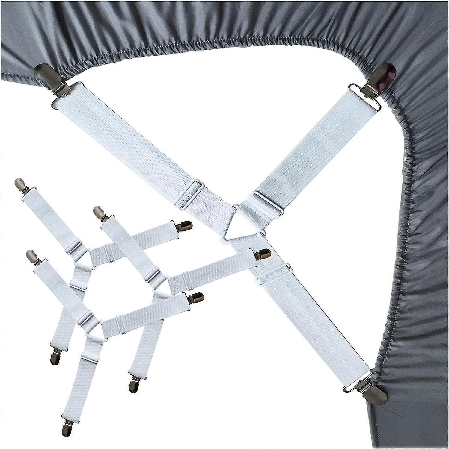 4PCS Bed Sheet Holder Straps, Sheet Stay Keeper Clips, Fasteners for Fitted Sheets - Image 1