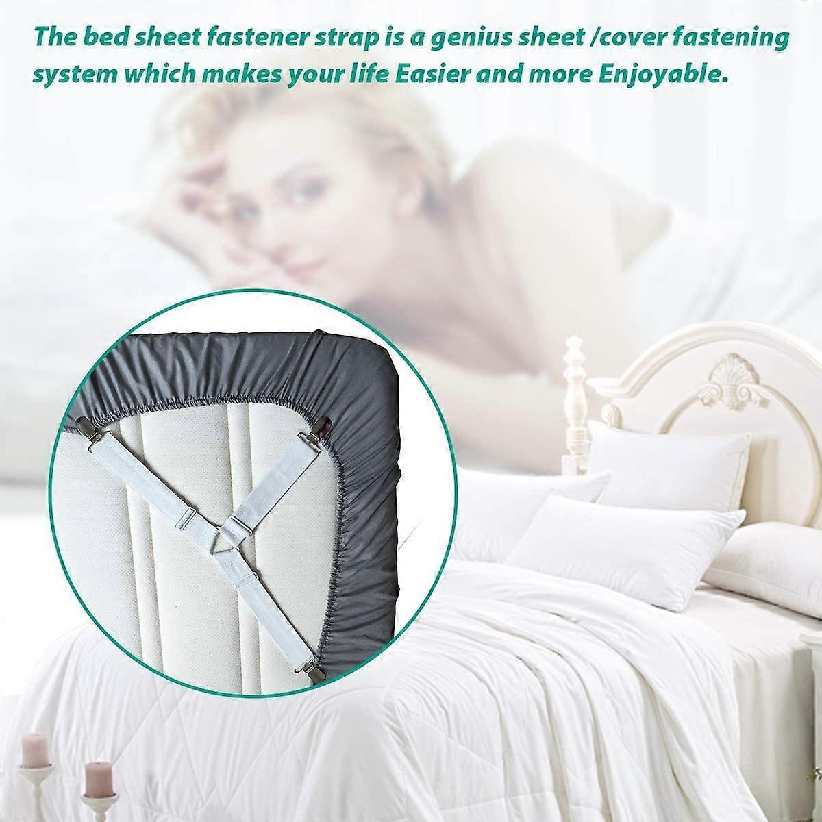 4PCS Bed Sheet Holder Straps, Sheet Stay Keeper Clips, Fasteners for Fitted Sheets - Image 2