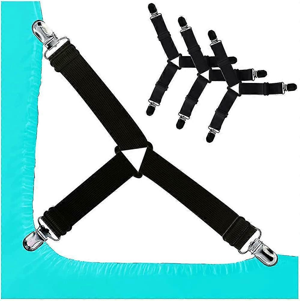 4PCS Bed Sheet Holder Clips, Adjustable Sheet Attachment Belts for Bedding - Image 1