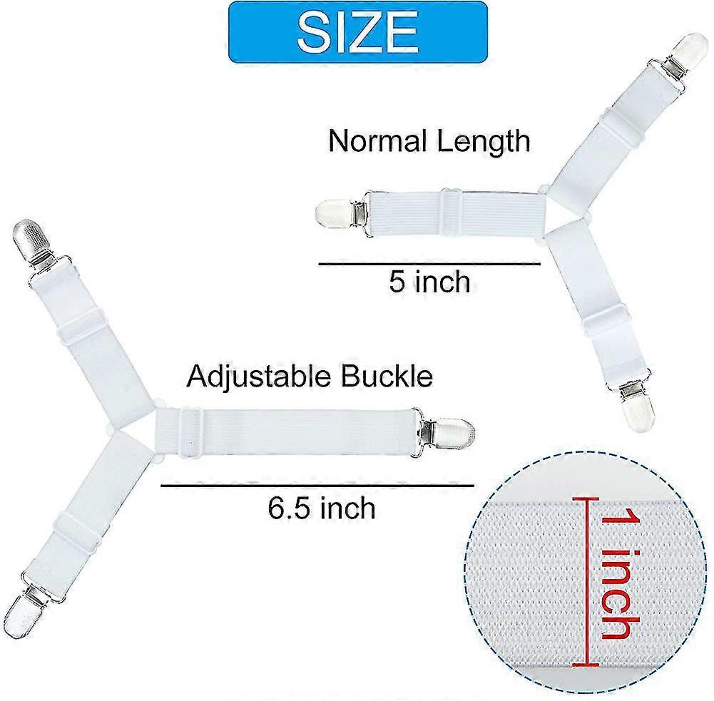 4PCS Bed Sheet Holder Clips, Adjustable Sheet Attachment Belts for Bedding - Image 2