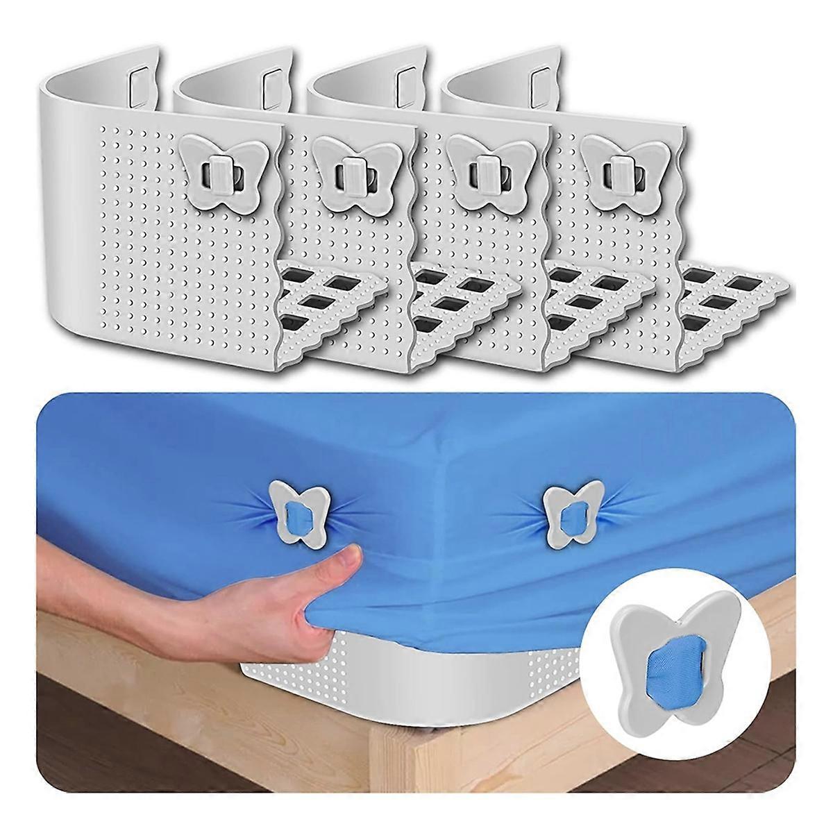Bed Sheet Holder Clips for Thin Sheets, Grey, Secure Fit Fasteners - Image 2