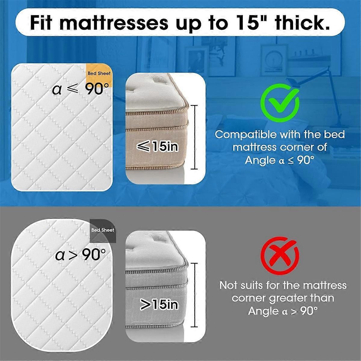 Bed Sheet Holder Clips for Thin Sheets, Grey, Secure Fit Fasteners - Image 3