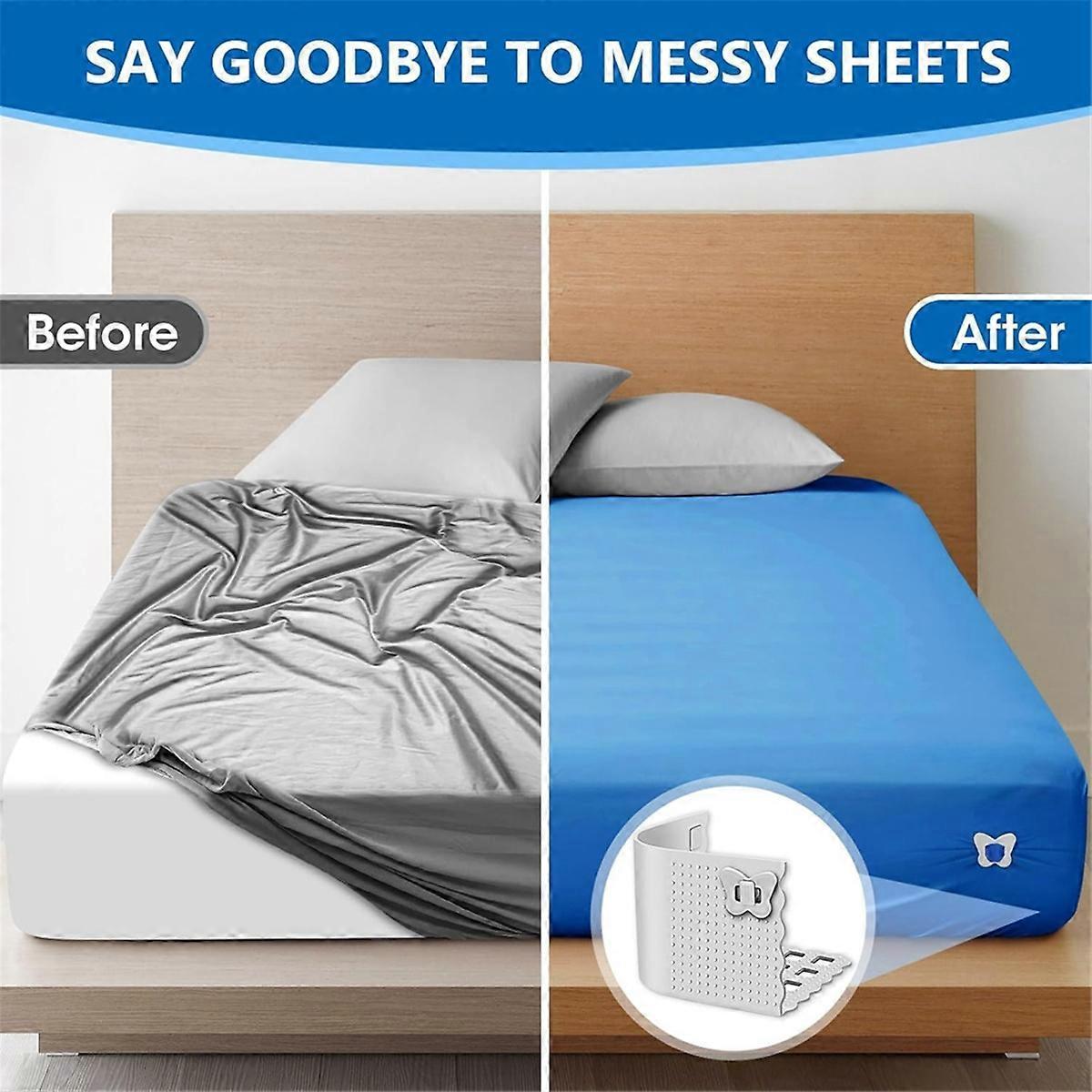 Bed Sheet Holder Clips for Thin Sheets, Grey, Secure Fit Fasteners - Image 5