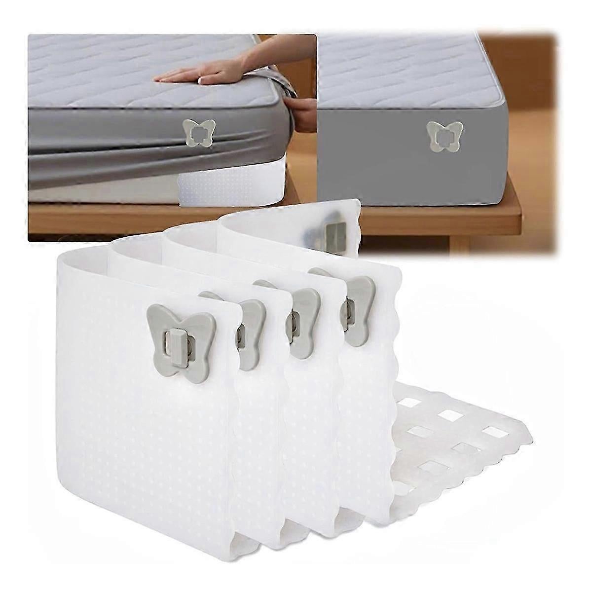 Bed Sheet Holder Clips for Thin Sheets, White, Secure Fit Fasteners - Image 2