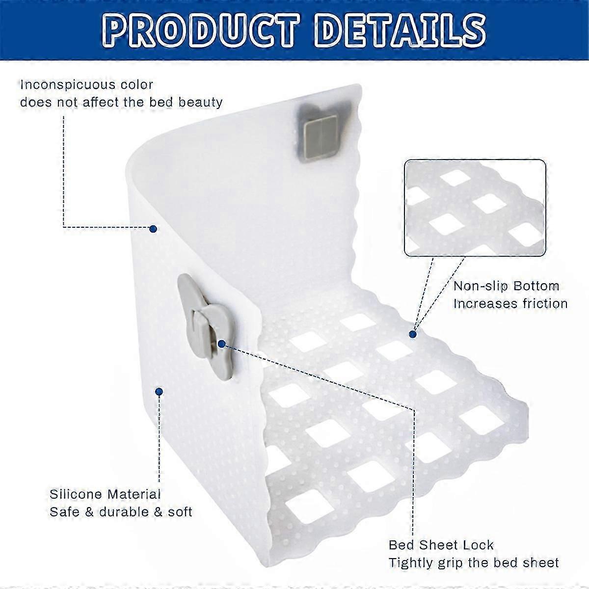 Bed Sheet Holder Clips for Thin Sheets, White, Secure Fit Fasteners - Image 3