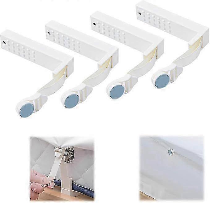 4PCS Adjustable Bed Sheet Clips, Universal Suspenders and Fasteners for Tight Fit - Image 1