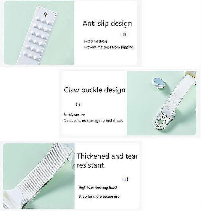 4PCS Adjustable Bed Sheet Clips, Universal Suspenders and Fasteners for Tight Fit - Image 3