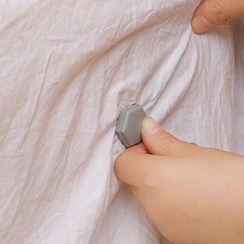4PCS Bed Sheet Holder Fasteners with Mattress Cover Clips, Gray - Image 2