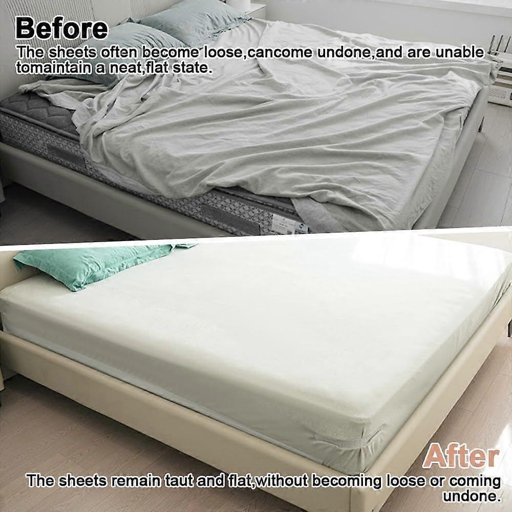 4PCS Lock Sheet Holders, Heavy Duty Fitted Sheet Straps, White - Image 4