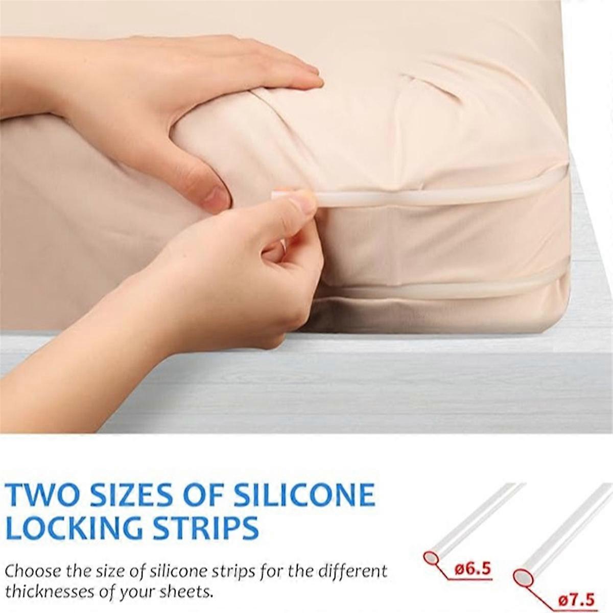 4PCS Bed Sheet Holders with Fitted Lock Straps for Enhanced Grip - Image 3