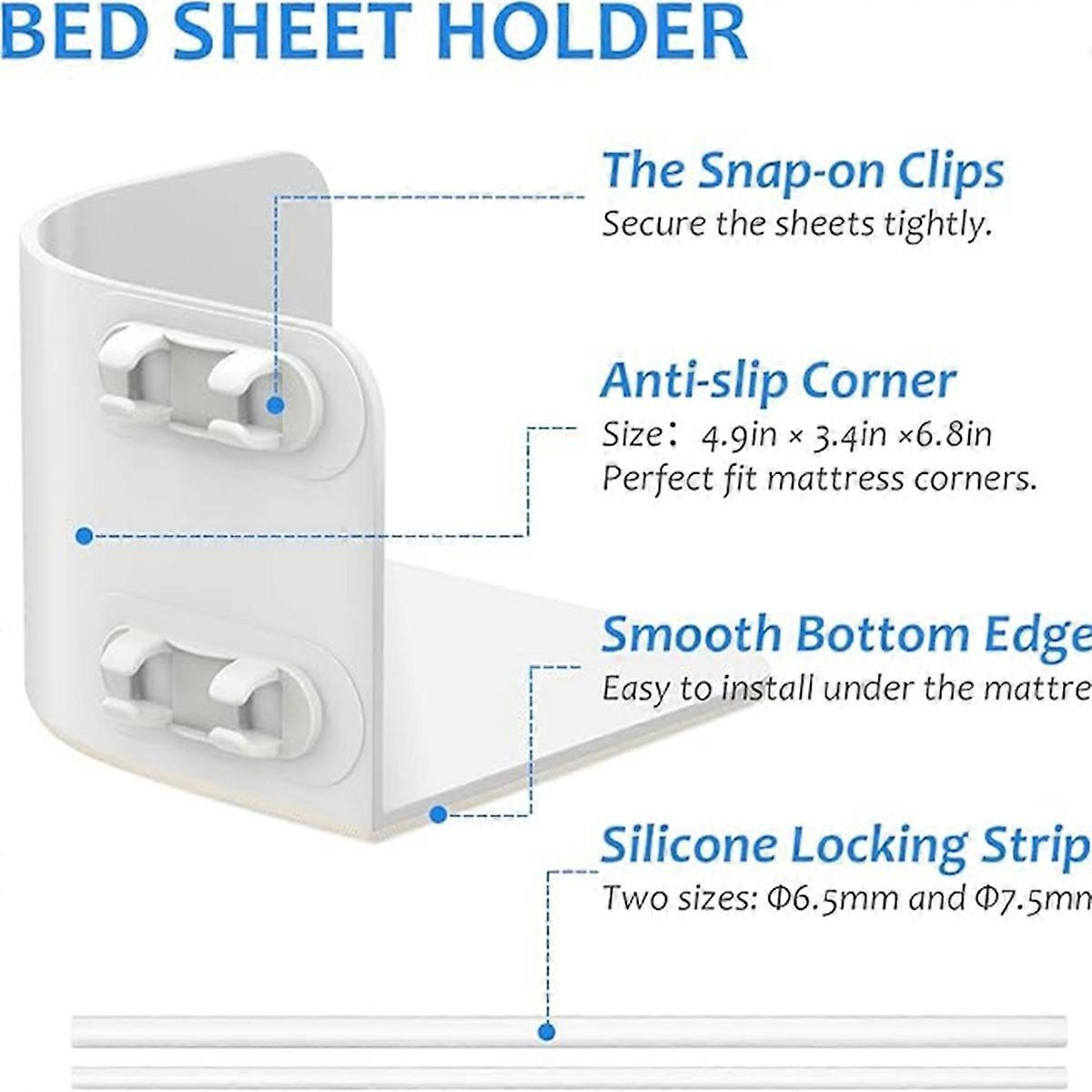 4PCS Bed Sheet Holders with Fitted Lock Straps for Enhanced Grip - Image 4