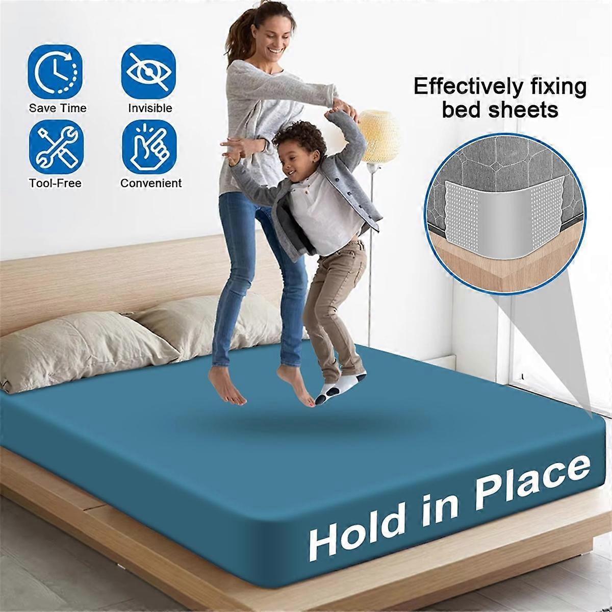 4PCS Fitted Bed Sheet Holder Straps and Fastener Clips - Image 2