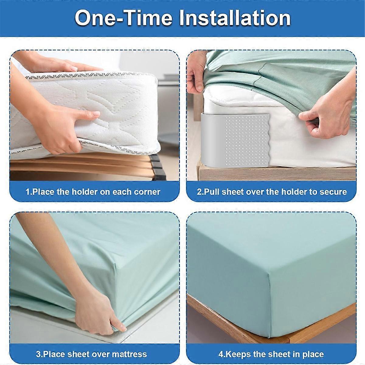 4PCS Fitted Bed Sheet Holder Straps and Fastener Clips - Image 5