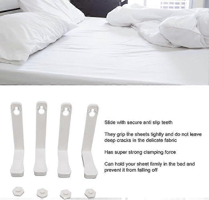 4PCS Bed Sheet Holder Straps, 3-Way Fasteners, Easy to Install - Image 2