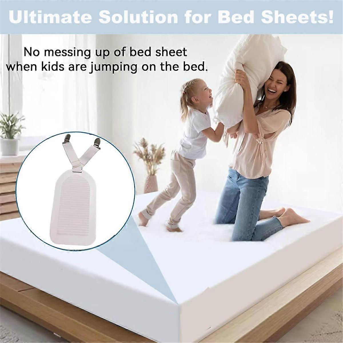 4PCS Adjustable Bed Sheet Holder Clips for Fitted Sheets - Image 2