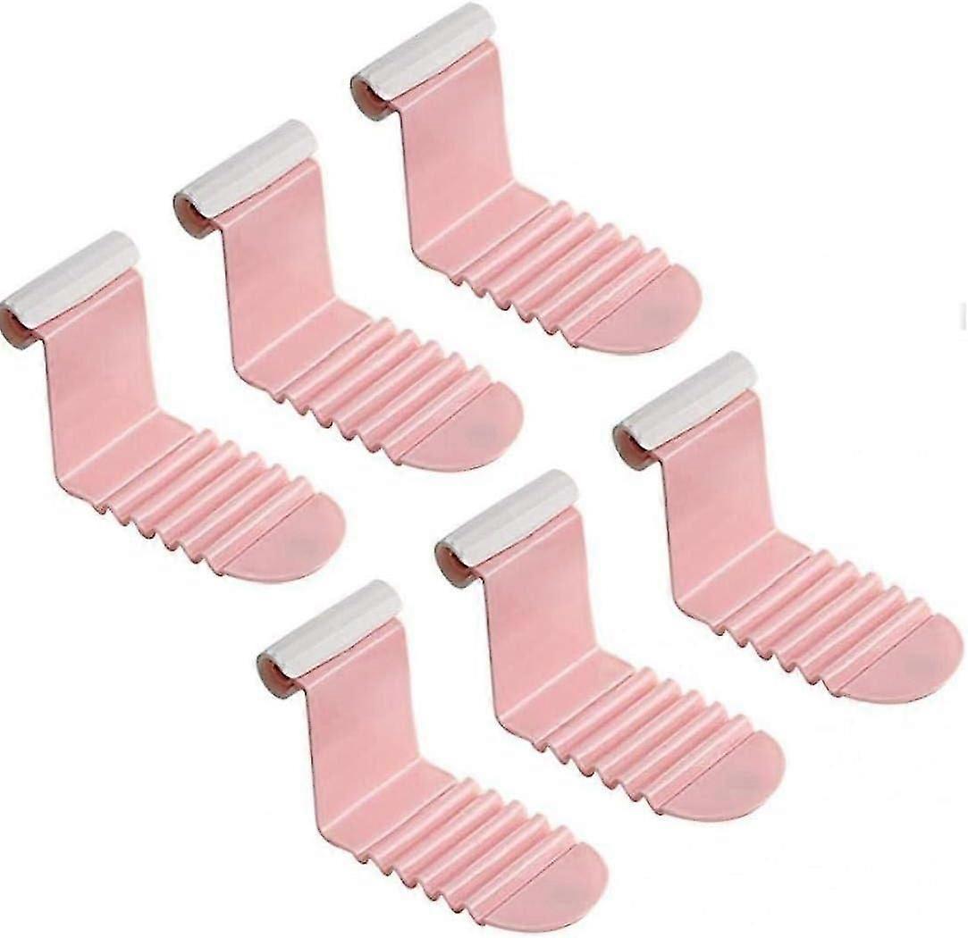 6PCS Plastic Bed Sheet Clips, Pink Grippers to Keep Sheets Neat - Image 1