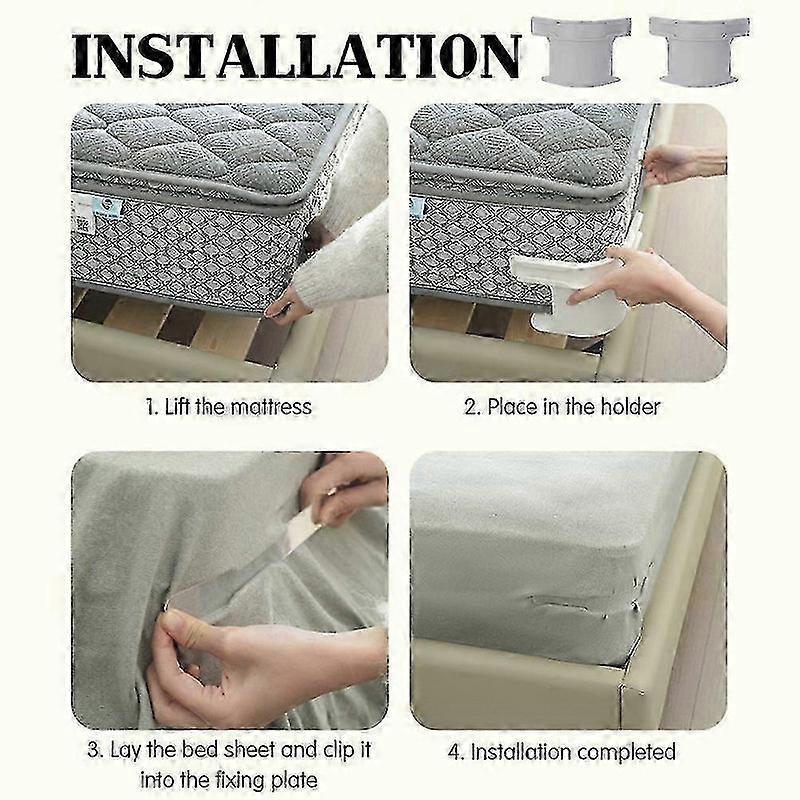 4-Pack No-Slip Bed Sheet Holders, Corner Grippers for Secure Fit - Image 3