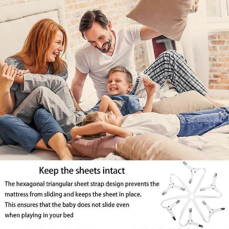 6-Head Elastic Bed Sheet Holder Clips, Adjustable Strong Grippers - Image 4