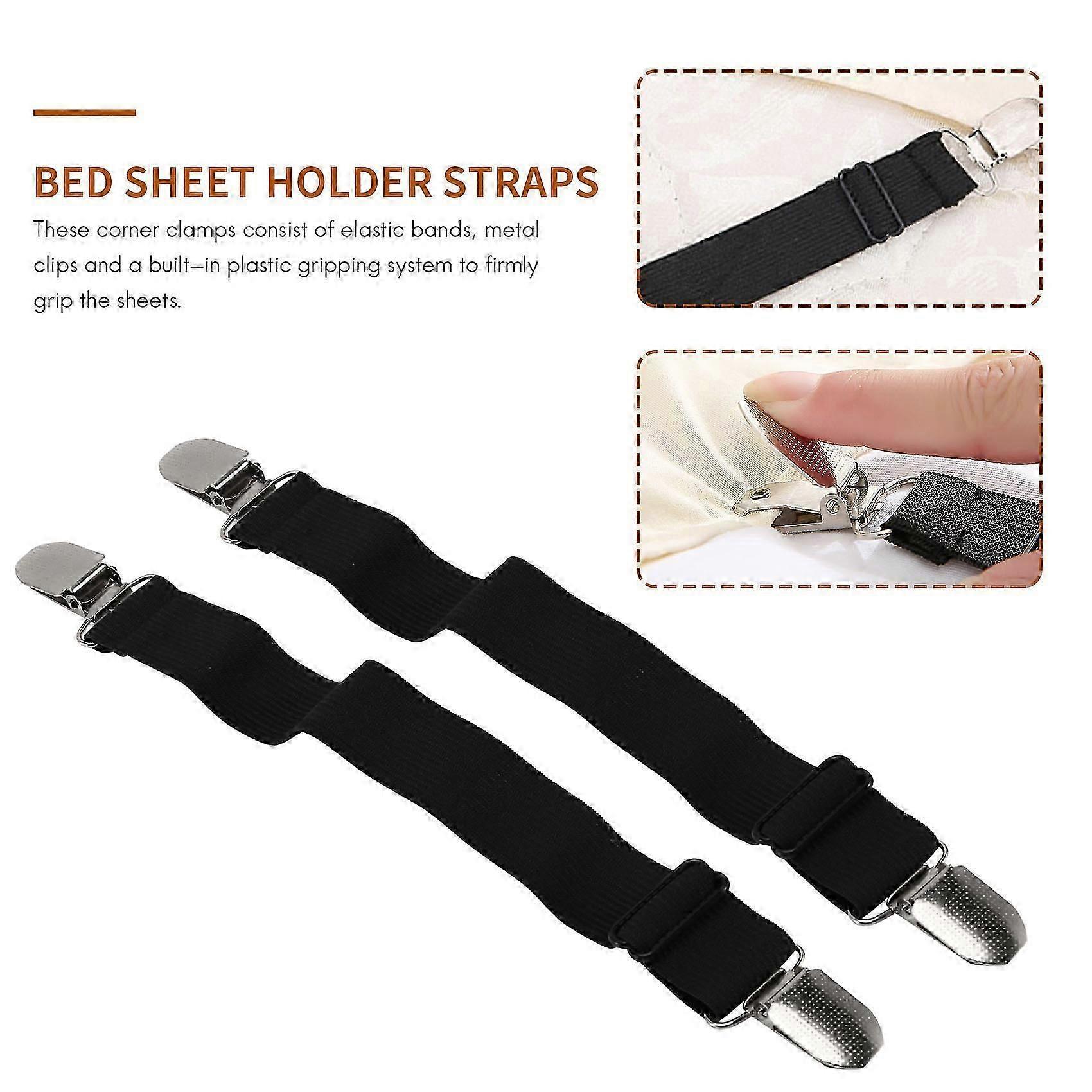 4PCS Adjustable Bed Sheet Straps, Elastic Corner Clips for Mattress - Image 3