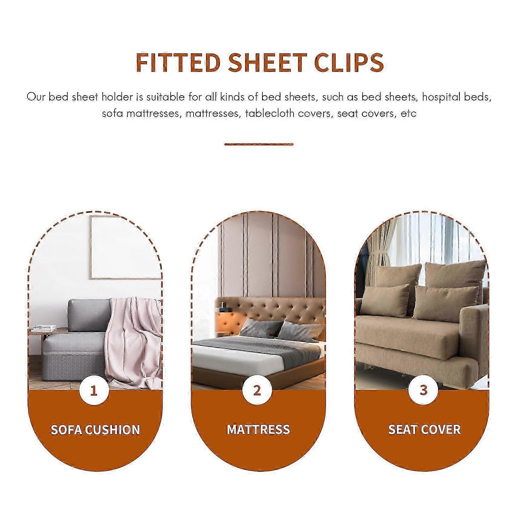 4PCS Adjustable Bed Sheet Straps, Elastic Corner Clips for Mattress - Image 4