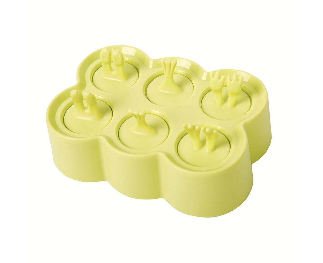 6 Grids Triangle/Rectangle Shape Silicone Kitchen DIY Ice Cream Maker Tray Mould-Green Rectangle - Image 1