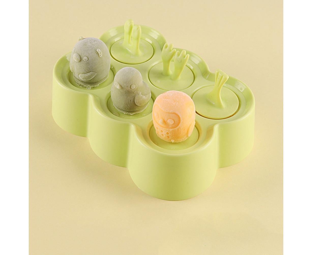 6 Grids Triangle/Rectangle Shape Silicone Kitchen DIY Ice Cream Maker Tray Mould-Green Rectangle - Image 4