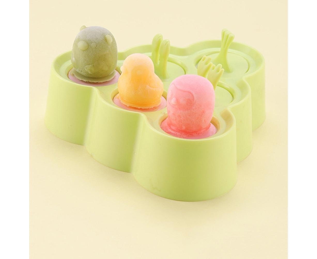 6 Grids Triangle/Rectangle Shape Silicone Kitchen DIY Ice Cream Maker Tray Mould-Green Rectangle - Image 5