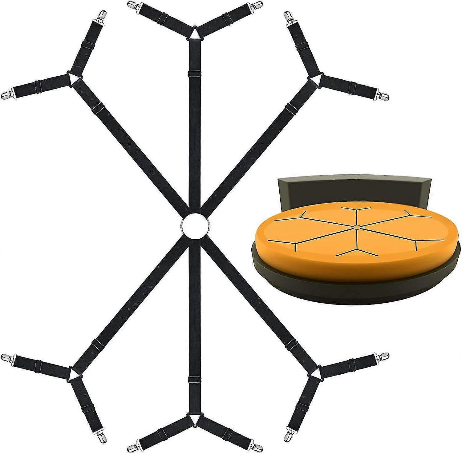 6-Way Bed Sheet Holder Straps, Heavy Duty Clips for Round/Square Mattresses - Image 1