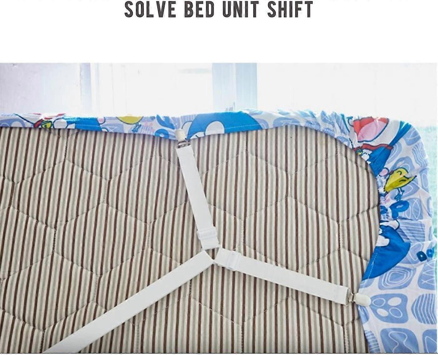 6-Way White Adjustable Bed Sheet Holder Straps, Fit Twin/Full/Queen/King - Image 3