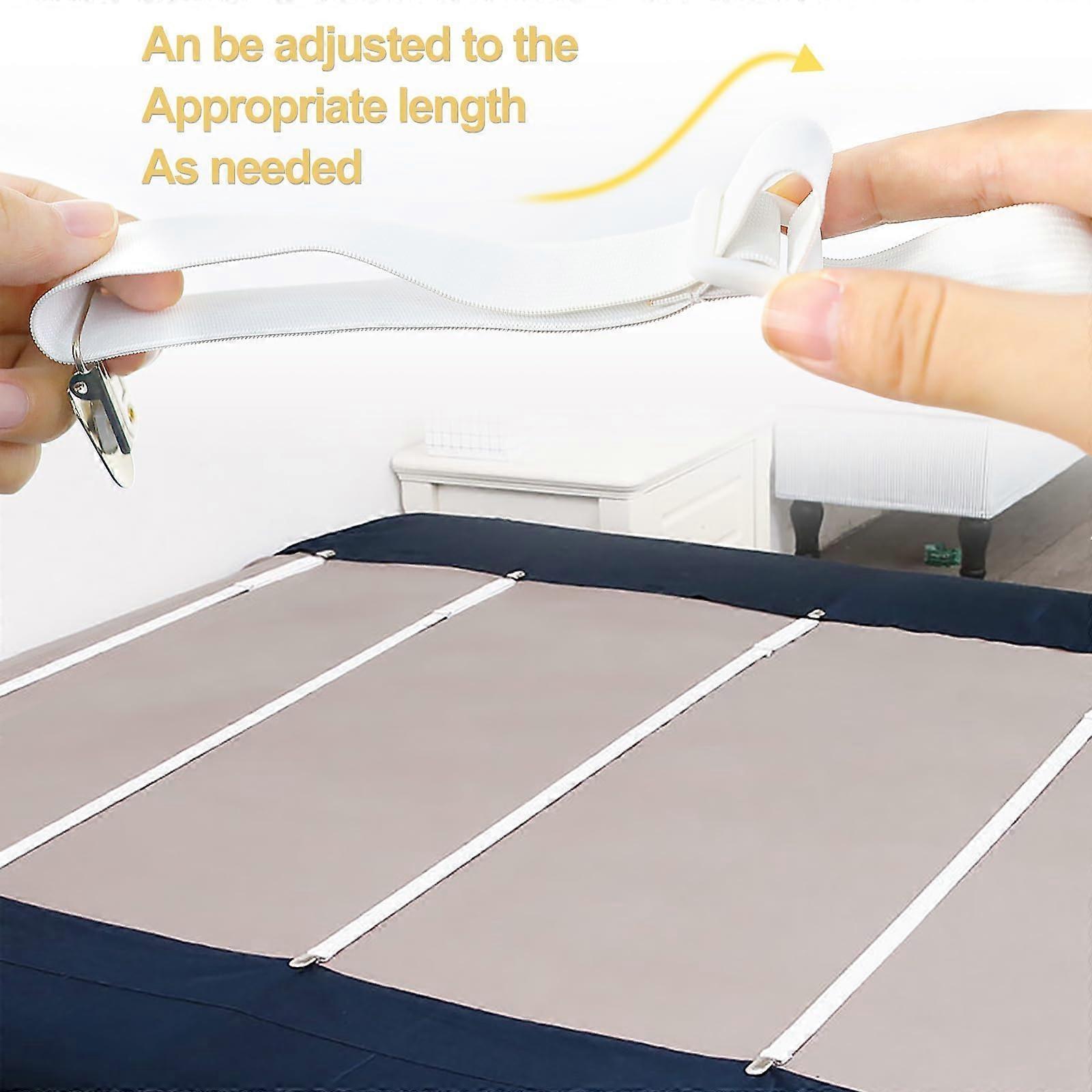 4PCS Adjustable Bed Sheet Straps, Elastic Grippers for Bedding - Image 4