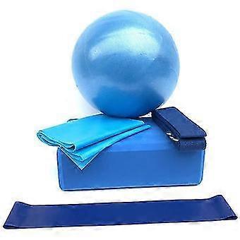 5pcs Yoga Ball Set - Fitness Ball, Blocks, Stretch Band, Resistance Loop, Belt - Image 2