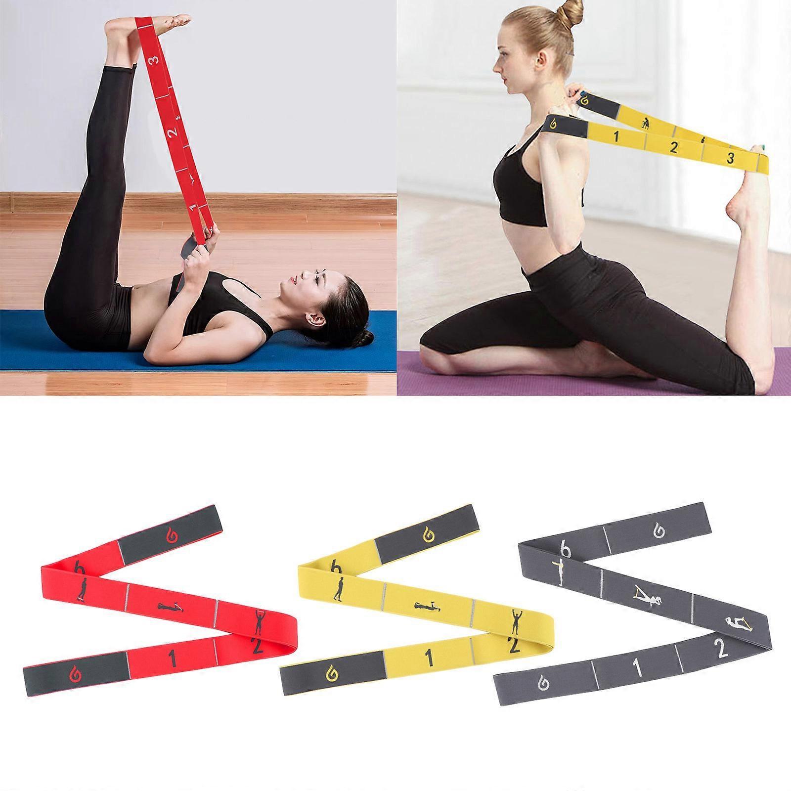 8-Loop Yellow Yoga Elastic Strap for Pilates & Gym Stretching - Image 2