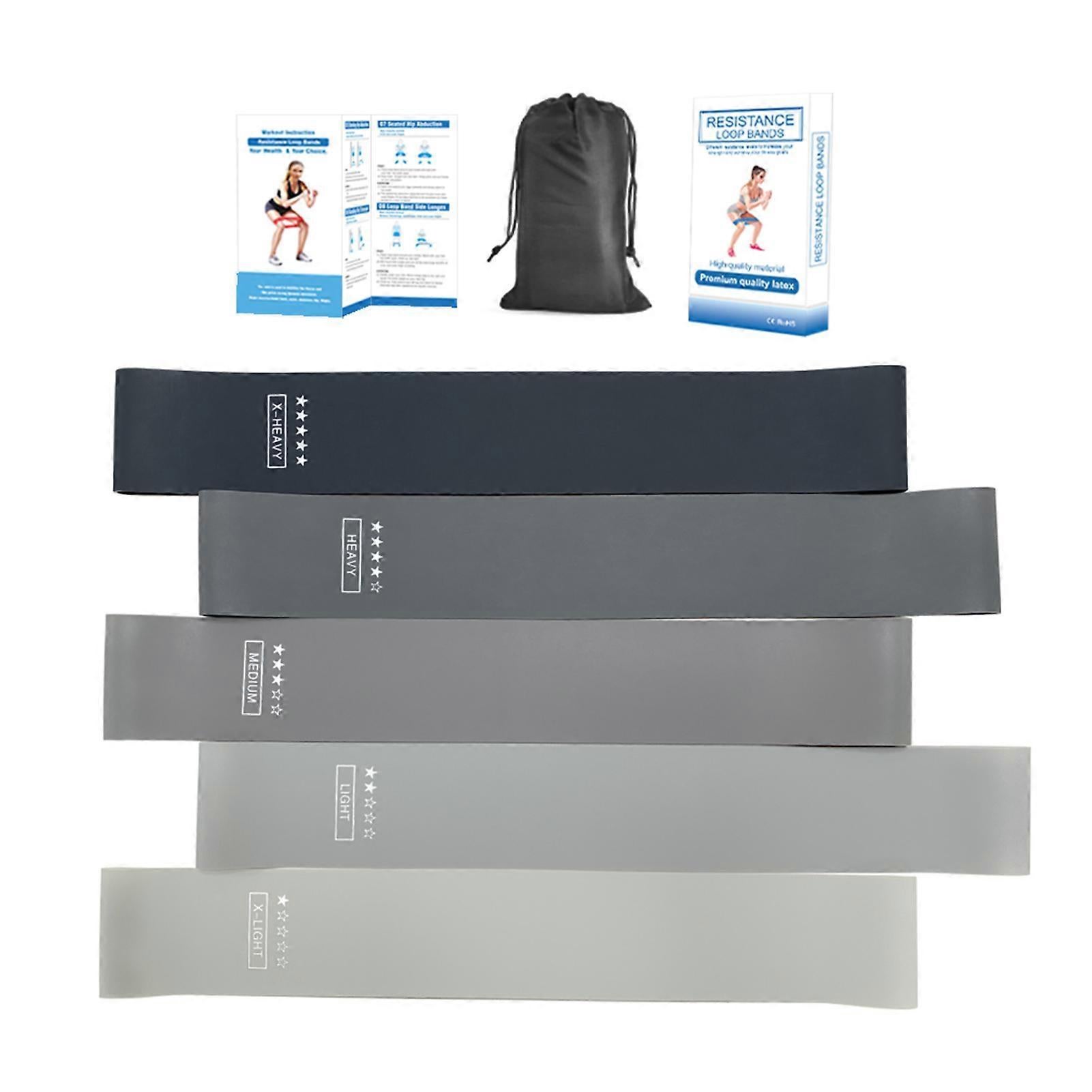 5pcs Resistance Loop Band Set with Bag for Home & Gym - Image 1