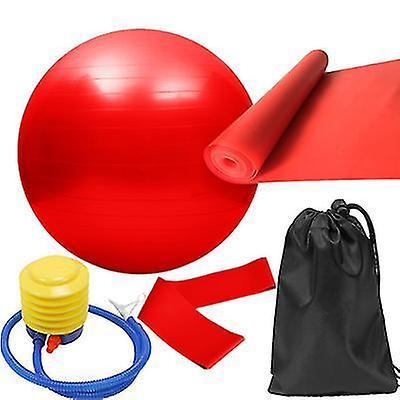 5pcs Purple Yoga Training Set with Fitness Ball & Bands - Image 2