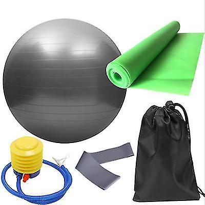 5pcs Purple Yoga Training Set with Fitness Ball & Bands - Image 4