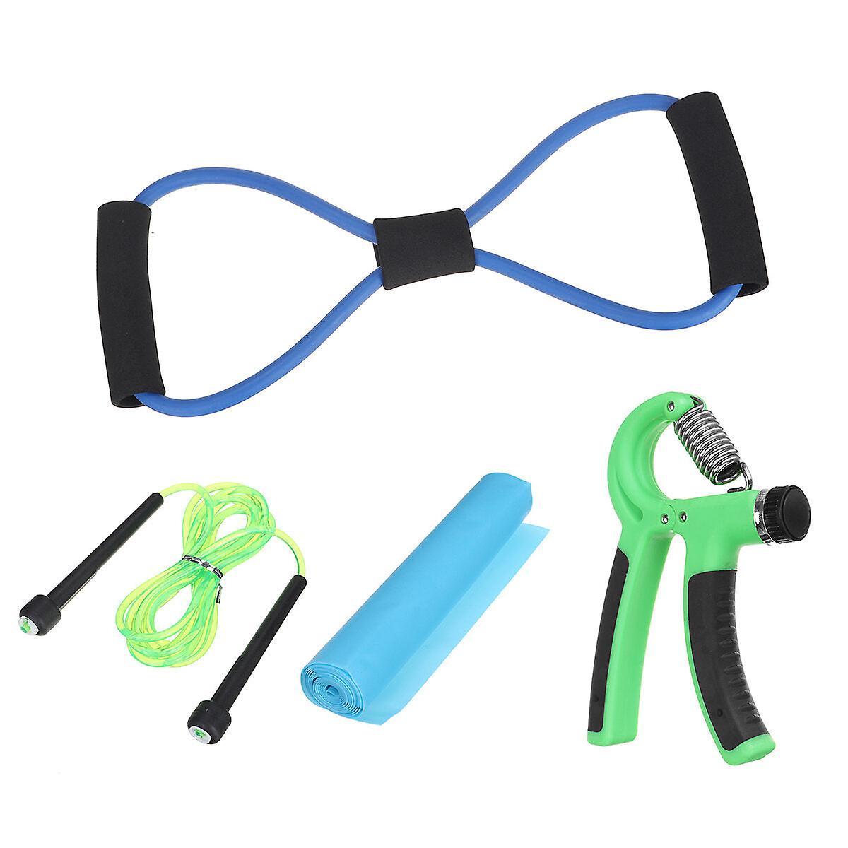 5pcs Yoga Resistance Bands Kit with Skipping Rope & Hand Gripper - Image 1