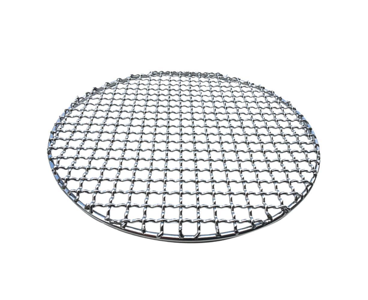 Round Stainless Steel BBQ Grill Roast Mesh Net Non-stick Barbecue Baking Pan-20cm - Image 1