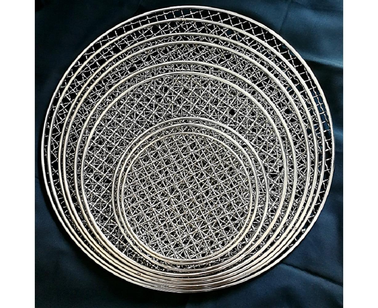Round Stainless Steel BBQ Grill Roast Mesh Net Non-stick Barbecue Baking Pan-20cm - Image 5