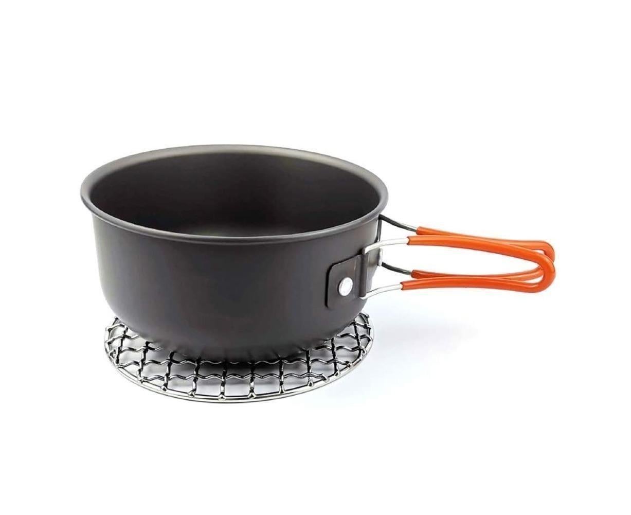 Round Stainless Steel BBQ Grill Roast Mesh Net Non-stick Barbecue Baking Pan-20cm - Image 6