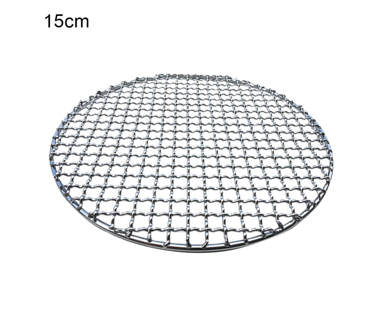 Round Stainless Steel BBQ Grill Roast Mesh Net Non-stick Barbecue Baking Pan-20cm - Image 7